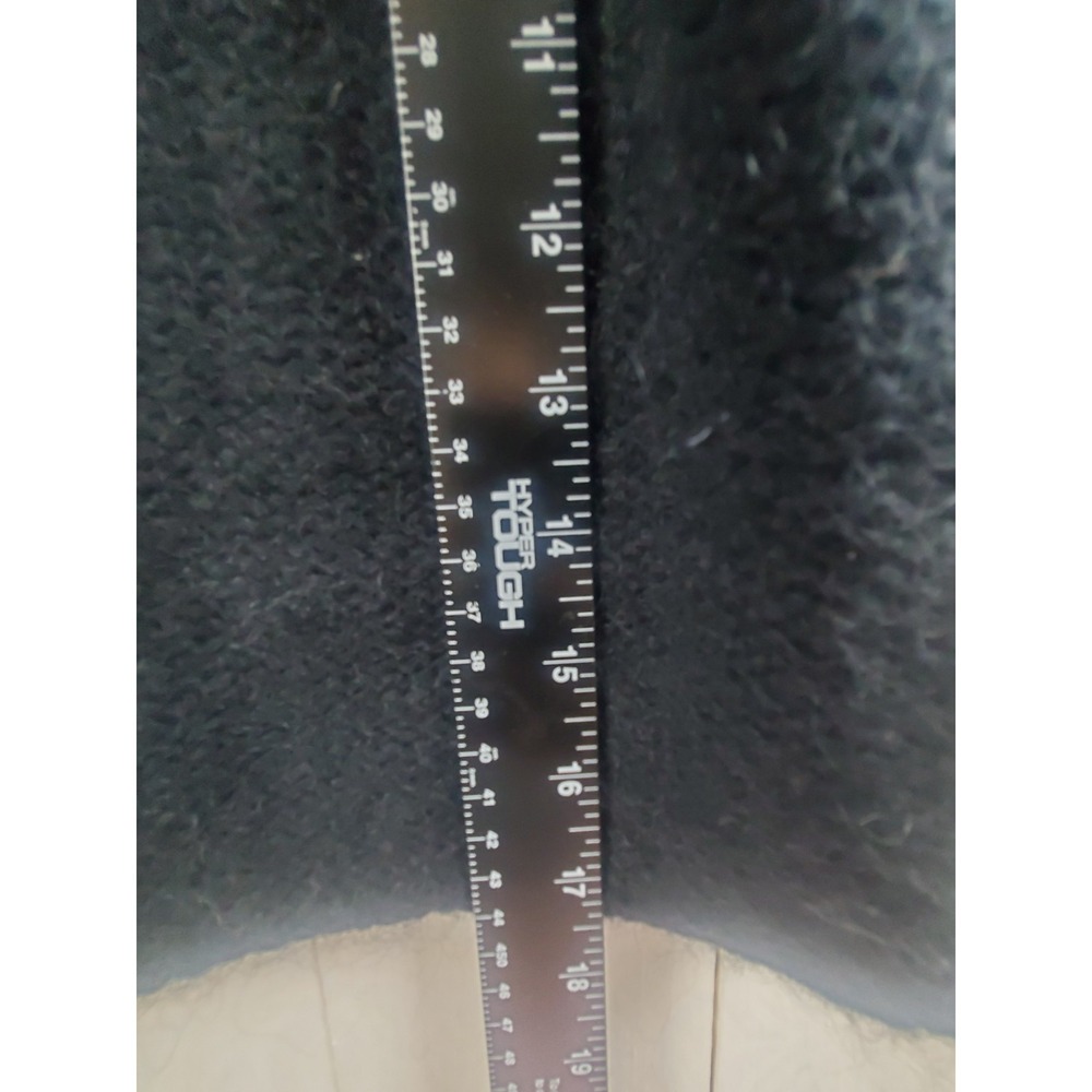 90s Y2K Black Wool Cropped Moda International Boxy Turtleneck Top - Picture 6 of 7